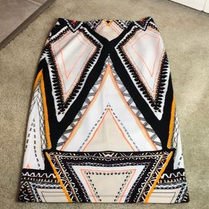 Printed pencil skirt